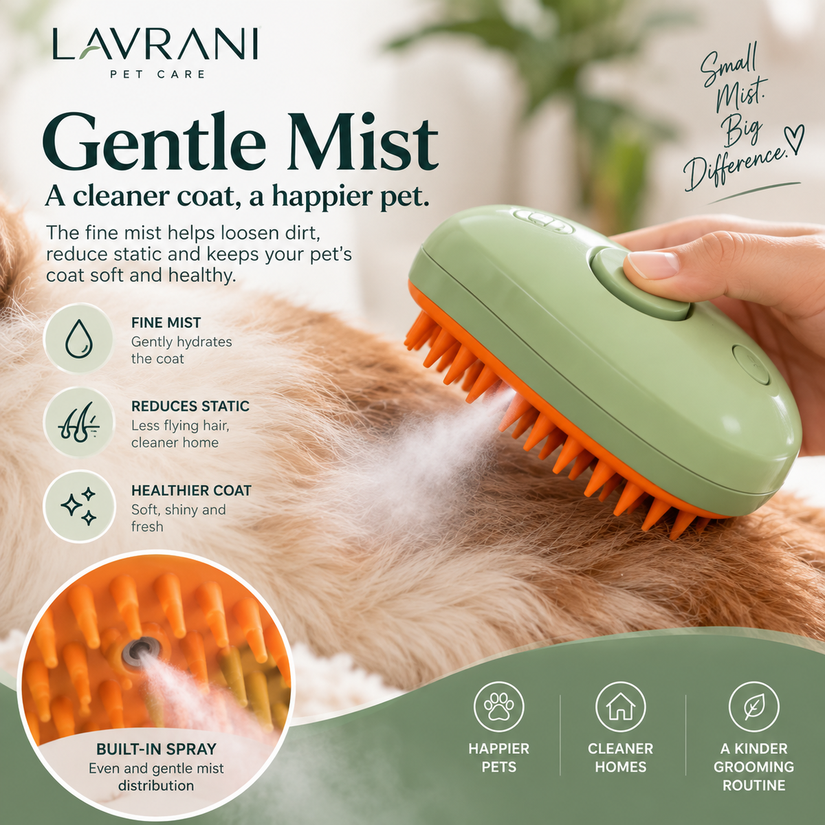 MistGroom™ Pet Grooming Brush